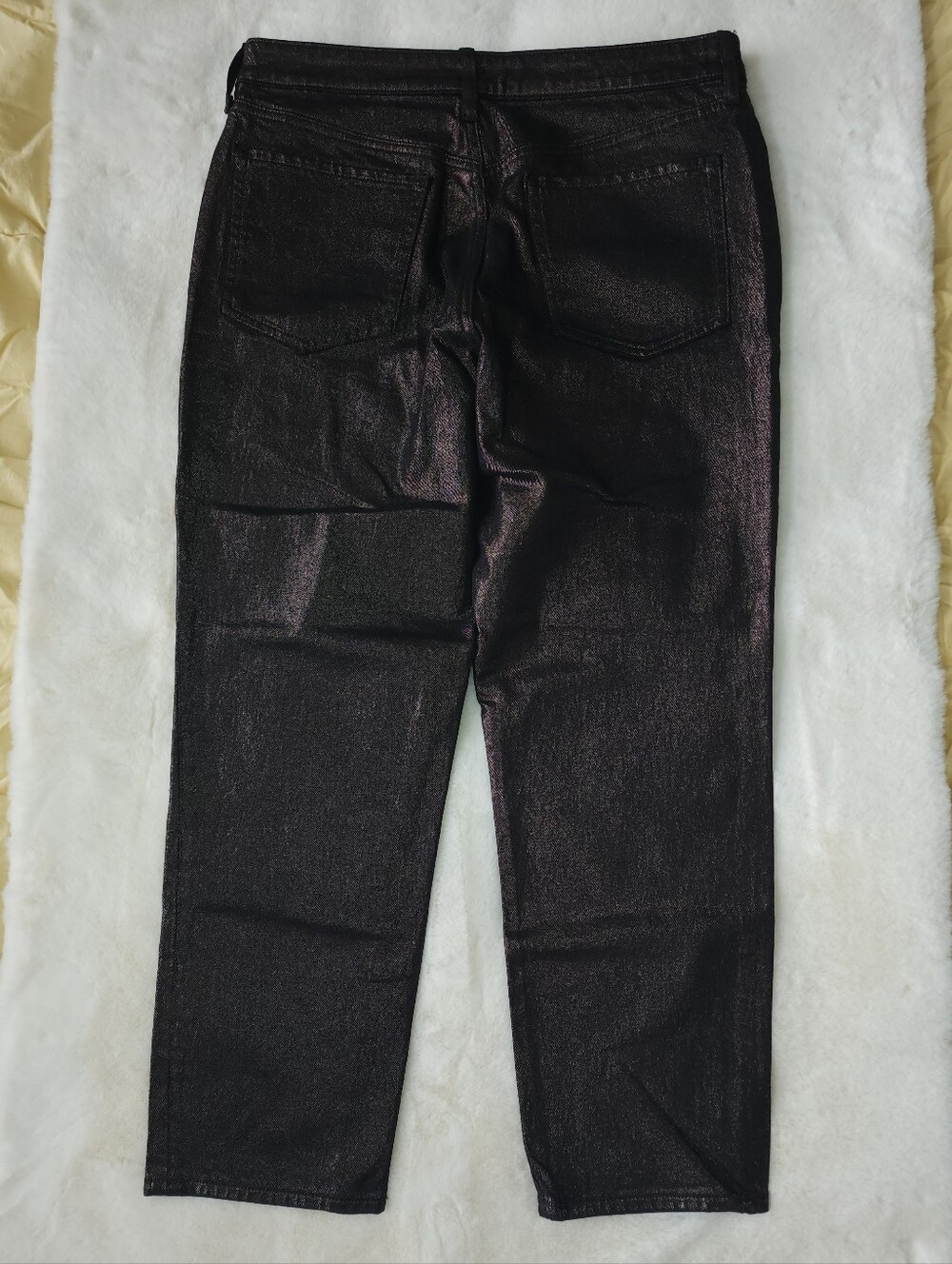 Old Navy OG Straight High-Rise Ankle Metallic Black Jeans - Picture 8 of 8